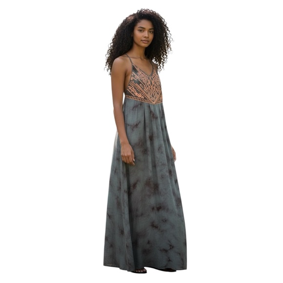 Urban Outfitters Dresses & Skirts - Urban Outfitters Ecote Tie Dye Maxi Dress Embroidered Top Spaghetti Straps